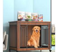 cage pour chien Maison for animaux de compagnie de chien de style familial lourd, station de télévision, cage de maison for chien de style mobilier d'intérieur, cage de maison for chien en métal famil