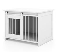 Cage pour Chien Moderne 80 x 60 x 60 cm avec Large Plateau Gain de Place Design épuré en Bois Blanc 20_0017921
