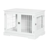 PawHut Cage pour Chien 2 en 1 Table d'Appoint 2 Portes 76L x 54.5l x 56H cm