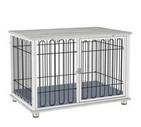 Cage pour chien - PawHut - avec coussin, pieds réglables - fil d'acier - pour chiens moyens jusqu'à 20 kg - 90 x 58 x 62,5 cm - gris