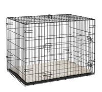 PawHut Cage de transport pliable pour chien – 2 portes, coussin lavable, 75×48,5×53 cm, noir