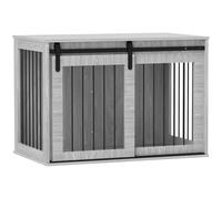 Cage pour Chien PawHut pour la Maison, Niche pour Chien verrouillable avec entrée, Box pour Chien avec Porte coulissante, Maison pour Grand Chien de Moins de 30 kg, Gris, 98 x 58 x 61 cm