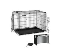 Cage pour chien pliable avec 2 portes verrouillable plateau amovible et housse de protection 107x70x78cm