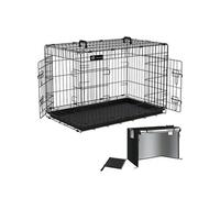 VOUNOT® Cage pour chien pliable avec housse de protection - 92x58x64cm - 2 portes verrouillable et plateau amovible