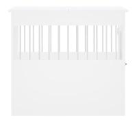 Cage pour chien pour la maison, meuble en bois blanc : 64,5 x 80 x 71 cm, style meuble avec portes coulissantes, niche verrouillable pour chiens de petite/moyenne taille