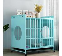 Cage pour chien robuste avec roulettes pour chiens de petite et grande taille, niche rustique d'intérieur résistante à la mastication, style 2 en 1 avec construction robuste