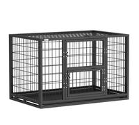 Cage pour chien robuste - niche chien intérieur - PawHut - toit ouvrant et porte de nourrissage - acier - 94 x 60 x 64 cm - noir