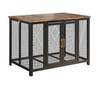 Cage pour Chien, Table d’Appoint, Niche Moderne pour Chiens Jusqu’à 50 kg, Accès Facile par Le Dessus et Double Porte - Table d'appoint Fonctionnelle avec Espace de Rangement