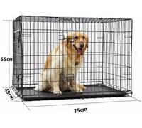 Cage pour chiens avec portes pliable Box pour chiens Caisse de transport Cage grillagée", Tailles L