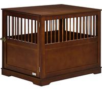 Cage pour chiens PawHut, cage pour animaux domestiques, niche pour chiens de taille moyenne, box pour chiens à l'intérieur, cage pour animaux avec porte verrouillable, marron, 80,5 x 59,5 x 67,5 cm