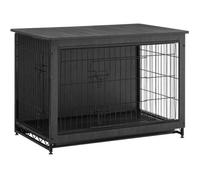 Cage pour Chiens - - Plateau Amovible - 2 Portes - Noir d'Encre