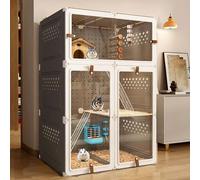 Cage pour Chinchilla, Cage pour Furet à Faire Soi-Même, Plaque Transparente pour Une Meilleure Visibilité avec Plateau Lapin, HéRisson, écureuil, CaméLéon, Lézard, Gerbille(Gray,70 * 45 * 105cm)
