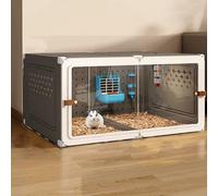 Cage pour Chinchilla, Cage pour Furet à Faire Soi-Même, Plaque Transparente pour Une Meilleure Visibilité avec Plateau Lapin, HéRisson, écureuil, CaméLéon, Lézard, Gerbille(Gray,70 * 45 * 35cm)