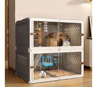 Cage pour Chinchilla, Cage pour Furet à Faire Soi-Même, Plaque Transparente pour Une Meilleure Visibilité avec Plateau Lapin, HéRisson, écureuil, CaméLéon, Lézard, Gerbille(Gray,70 * 45 * 70cm)