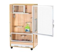 Cage pour Chinchilla, en Bois, pour Hamster, avec Plateau, Glacière, Plus Fraîche en éTé, Pouvant Accueillir 2 Petits Animaux(60 * 40 * 100cm)