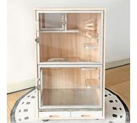 Cage pour Chinchilla en Bois pour Petits Animaux, Roue Universelle à 360°, Peut Accueillir 2 à 3 Petits Animaux(B-60 * 40 * 100CM)