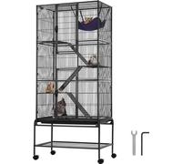 Cage pour furets - 4 étages avec 3 rampes - 755x455x1755mm - Cage pour petits animaux domestiques - stable et spacieuse
