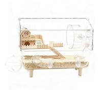 Cage pour hamster - 2 étages - Cage transparente pour chinchilla - 45 cm x 28 cm x 34 cm - En verre acrylique - Pour la et l'élevage des hérissons, des furets, des chinchillas et des