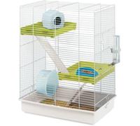 Cage pour hamster 46*29*58 cm - Structure verticale en métal - Accessoires inclus - Blanc - FERPLAST
