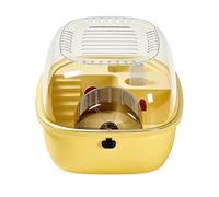 Cage pour Hamster - Acrylique Deluxe Golden Habitat | Maison d'activités pour Petits Animaux | Utilisation d'intérieur appropriée de Voyage d'accessoires compacts équipés d'auvent Ouvert