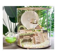 Cage pour Hamster avec Accessoires - Transparente. Aucun Assemblage Requis PrêTe à l'emploi. pour 2 à 3 Hamsters Ou Cochons d'Inde(40 * 40 * 41cm)