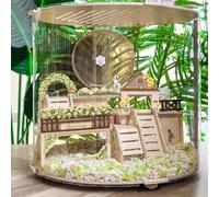 Cage pour Hamster avec Accessoires - Transparente. Aucun Assemblage Requis PrêTe à l'emploi. pour 2 à 3 Hamsters Ou Cochons d'Inde(40 * 40 * 36.6cm)