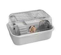 Cage pour hamster avec habitat à 2 niveaux et roue de course silencieuse, maison spacieuse pour petits animaux pour se reposer et jouer, idéale pour hamsters, gerbilles, chinchillas, lapins, écureuils