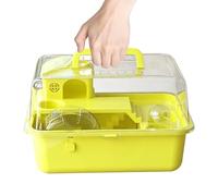 Cage pour hamster - Avec roue de transport transparente, 30,5 cm - Maison pour petit animal | pour gerbille naine syrienne, petits animaux, hérisson, intérieur, voyage, sommeil