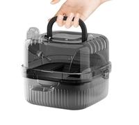 Cage pour hamster - Boîte de transport - Cage portable à double étage pour hamster doré - Villa de avec roue - Gourde - Cage de voyage en plein air - Habitat pour petits animaux - Bleu - 1 pièce