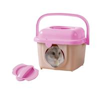 Cage pour hamster, boîte de transport portable avec poignée de transport - Boîte de voyage respirante pour animaux de compagnie - Pour gerbile, chinchilla, hérisson, furet et pour les excursions et