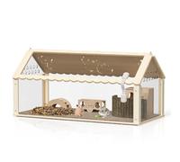 Cage pour Hamster en Bois avec Acrylique - Cage pour Hamster Nain - 60 x 30 x 40 cm - Villa pour Petits Animaux avec Couvercle à Ouvrir - IGTOPS