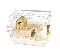 Cage pour hamster - Espace de vie clair pour hamster - Baignoire étanche à la poussière - Habitat transparent pour une observation optimale des animaux de compagnie - Accessoire de maison de style