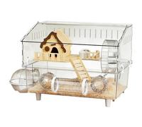 Cage pour Hamster, Maison Transparente en Acrylique à 2 Étages, Enclos pour Hamster, pour Usage Intérieur et Extérieur, Jeux, Animalerie, Observation à Domicile