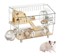 Cage pour hamster nain, 2 étages, abri pour rongeurs, habitat pour hamster, pour une utilisation en intérieur, en extérieur et en , pour hamsters, cochons d'Inde