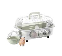 Cage pour hamster nain, amovible, transparente, à 2 couches, avec tunnel et roue silencieuse, 37 x 25 x 22 cm, cage à souris pour animaux de compagnie, pour le mouvement, le repos, le repos, la cache