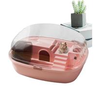 Cage pour hamster nain, cage pour gerbille - Maison de hamster en acrylique transparent | Cage pour cochons d'Inde pour hamsters, gerbilles, souris et autres petits animaux, comprend une bouteille d'e