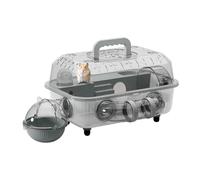 Cage pour Hamster Nain,Enclos 2 Niveaux Détachable pour Petits Animaux - avec Tunnel Et Roue Silencieuse Cage pour Souris 37x25x22 cm,Litière Repos Cachette Gerbille Souris Intérieur Extérieur Voyage