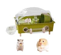 Cage pour hamster nain - Enclos pour petits animaux, maison en plastique, nidification ventilée, design de serrure sûr pour hérissons, protection intérieure portable pour gerbilles et furets