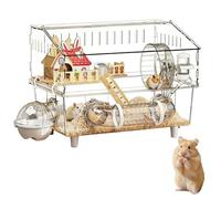 Cage pour Hamster Nain Enclos Transparent à 2 Niveaux