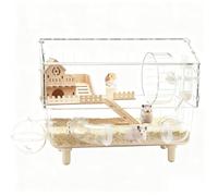 Cage pour Hamster Nain | Grande Maison en Acrylique de 48,7 cm | 2 Couches | Espace de Rangement à Roue d'exercice pour surveiller l'élevage des Chinchillas hérissons, enclos intérieur pour Petite