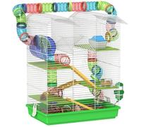 Cage pour hamster - PawHut - avec tunnel mangeoire roue jouet - pour souris petit animaux rongeur - 47 x 30 x 59 cm - vert
