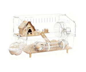 Cage pour hamster | Structure acrylique transparente à 2 couches | Asile pour petits animaux | Idéal pour la maison, le jardin, l'élevage, les animaleries, l'intérieur et l'extérieur, Animalis