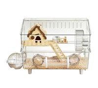 Cage pour Hamster Syrien,Double étage Habitat Transparent en Acrylique | pour Gerbille - pour Jeux Extérieur, Maison, Observation Intérieure, Animalerie