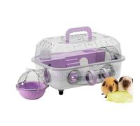 Cage pour hamster transparente à 2 niveaux amovible | Petite enclos pour animaux avec tunnel et roue de roulement silencieuse 37 x 25 x 22 cm Cage à souris pour billes de hamster | Cage modulaire pour