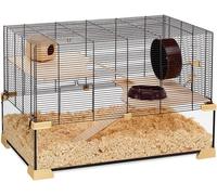 Cage Pour Hamsters Et Souris Karat 80 Petits Rongeurs,Deux Étages Avec Accessoires,En Verre Et Métal