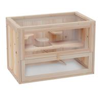 PawHut Cage pour hamsters souris petits rongeurs multi-équipements rampe plateformes toit ouvrant grillagé porte bois de sapin plexiglas
