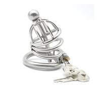 Cage pour hommes en acier inoxydable dispositif de chasteté cage pour débutants avec lunettes de soleil pour empêcher les hommes d'utiliser un cathéter urétral (40 mm) pour la fixation érectile