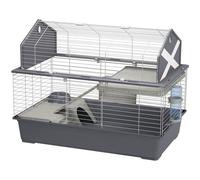 Cage pour Lapin - Ferplast - Barn 100 - Plastique - 96 cm x 57 cm x 73 cm - Gris
