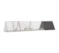 Cage pour lapins anthracite 403,5 x 80,5 x 71 cm en acier galvanisé | Comprend 1 cage, 2 cages d'extension, acier galvanisé, anthracite, porte à charnière, design en filet