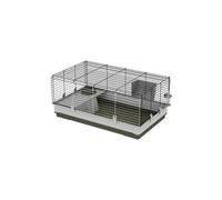 Cage pour Lapins, Cochons d'Inde et Petits Animaux KROLIK LARGE, Maison et Accessoires Inclus Gris